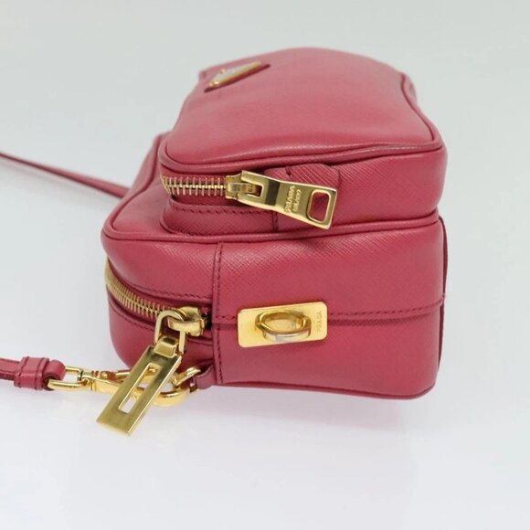 PRADA Shoulder Bag Safiano leather Pink Gold BT1010 Auth 137816 - Picture 6 of 16